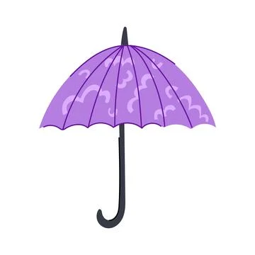 Purple umbrella with cute wavy pattern design Stock Illustration