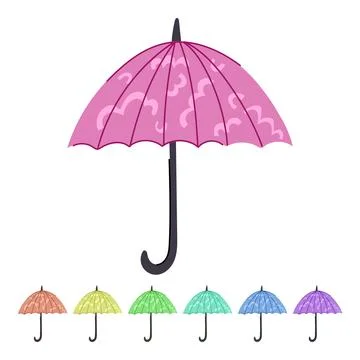 Purple umbrella with cute wavy pattern design graphic Illustration