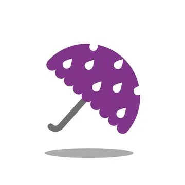 Purple umbrella with drops pattern Stock Illustration