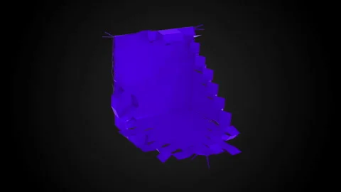 Purple Unfolding Box On black background Video stock 244870703