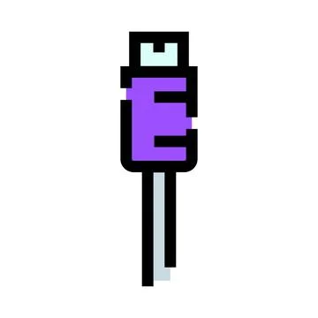 Purple universal serial bus cable connector Ilustración de archivo
