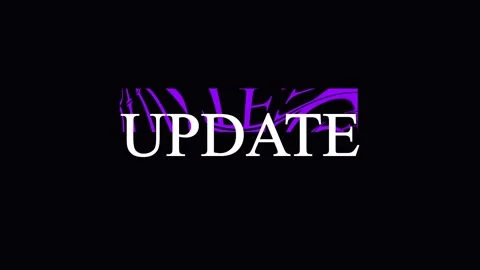 Purple Update Text Animation with Abstract Digital Glitch Effect on Black B.. Stock Footage 345621235