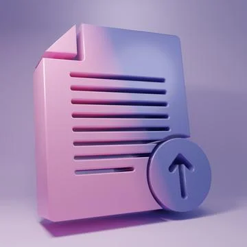 Purple Upload file icon isolated on purple background. File document symbol.. Stock Illustration