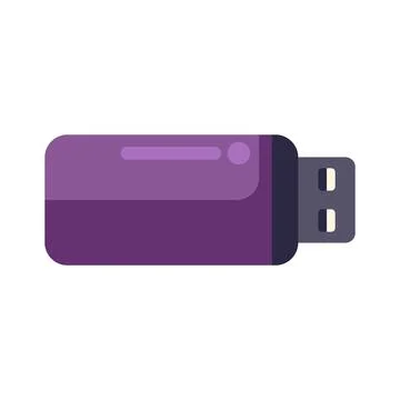 Purple usb flash drive storing digital data technology Stock Illustration