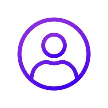 Purple user icon in the circle. Thin line. イラスト素材