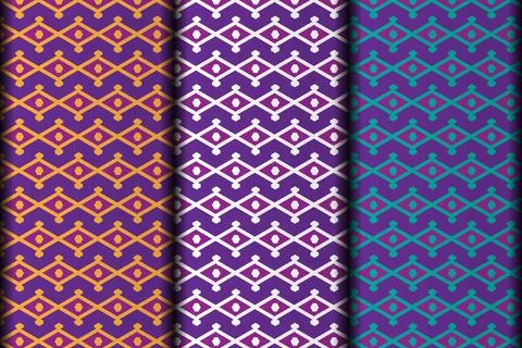 Purple vector changeable seamless pattern design template. Stock Illustration