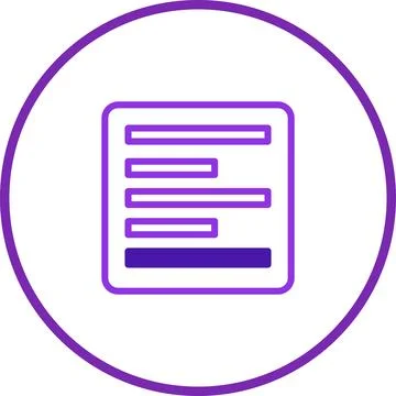 Purple vector illustration of data table icon in modern flat line style Stock Illustration