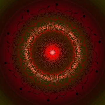 Purple vector pattern. Round ornate. The skulls in the pattern. Halloween. Da Stock Illustration