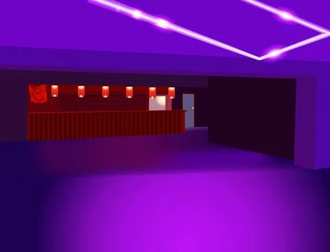 Purple vector perspective background - abstract club or room interior Stock Illustration