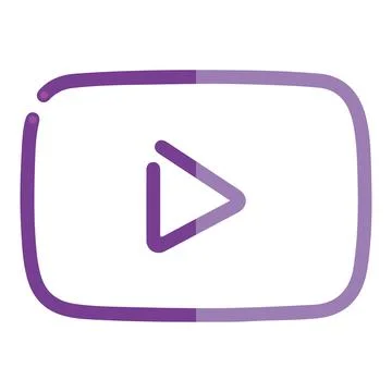 Purple video player icon. Vector Stock Illustration