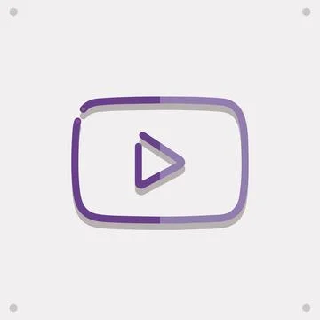 Purple video player interface. Vector 스톡 일러스트