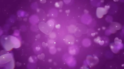 Purple Violet Bokeh Hearts Loop Glowing Romantic Valentine Background Stock Footage 341826900