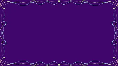Purple violet frame with blue yellow lines by side Stock Illustration