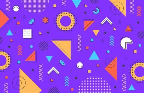 Purple violet hipster Memphis pattern background Stock Illustration