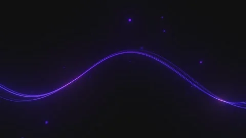 Purple violet minimal wave line curves through glowing bokeh particles. Neo.. Stock Footage 339577490