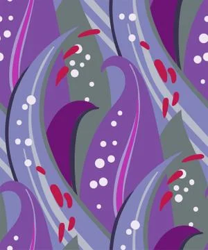 Purple violet seamless pattern vector floral design primitive scandinavian Stock Illustration
