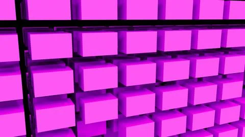 Purple wall of many cubes close-up. Textured background with purple cubes.  Stock Illustration