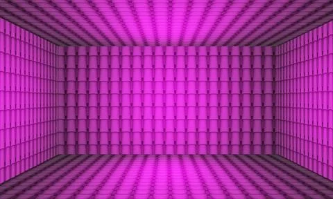 Purple wall padded empty room with copy space mental hospital Stock Illustration