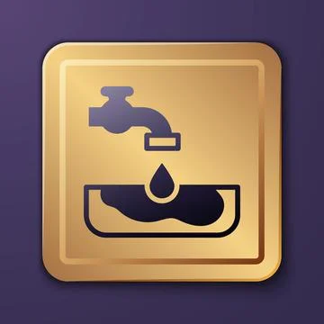 Purple Water problem icon isolated on purple background. Poor countries イラスト素材