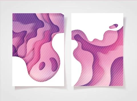 Purple waves backgrounds frames vector design Stock Illustration