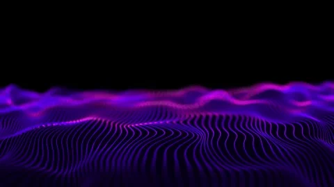 Purple waves on a black background. Digital sea, graphic landscape, typogra.. Stock Footage 278033993