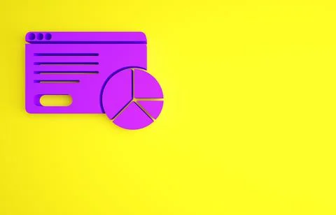 Purple Web analytics information and development website statistic icon isola Illustrazione stock