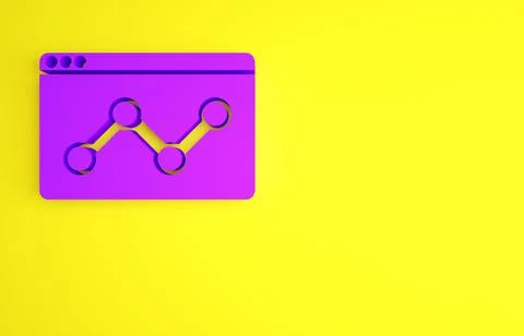 Purple Web analytics information and development website statistic icon isola Illustrazione stock