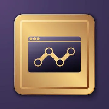 Purple Web analytics information and development website statistic icon isolated Stockillustratie