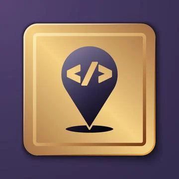 Purple Web design and front end development icon isolated on purple background Stock Illustration
