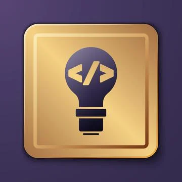 Purple Web design and front end development icon isolated on purple background Illustrazione stock