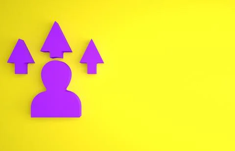 Purple Web design and front end development icon isolated on yellow backgroun Stock Illustration