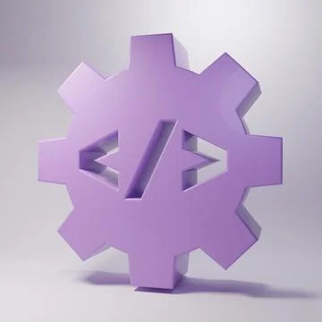 Purple Web design and front end development icon isolated on grey backgroun.. イラスト素材