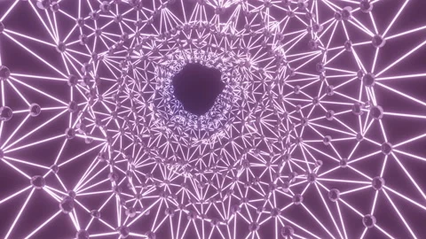 Purple web.Design. A tunnel with a purple web that twitches in abstraction. Stock Footage