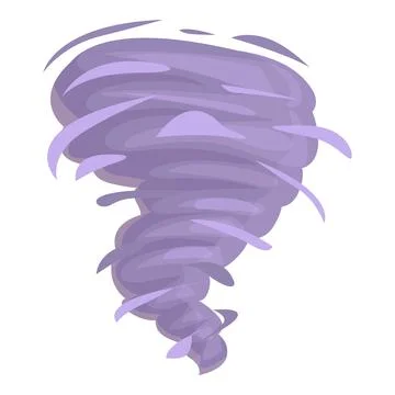 Purple whirlwind rotating and creating tornado disaster 库存插图