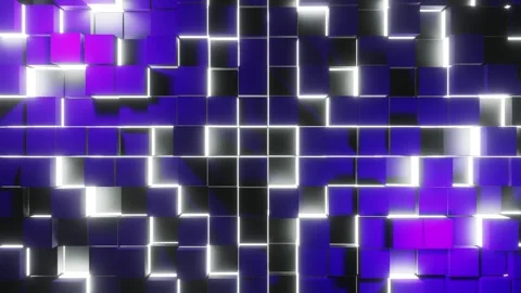 Purple with white moved wall cubes lights VJ loop background Video stock 315524813