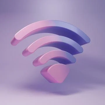 Purple Wi-Fi wireless internet network symbol icon isolated on purple backg.. Stock Illustration