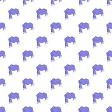 Purple winter scarf seamless pattern on white background 스톡 일러스트