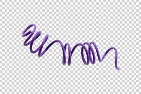 Purple wire cable of usb and adapter isolated on white background.Selection f Stock Photos