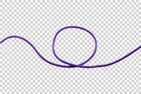 Purple wire cable of usb and adapter isolated on white background.Selection f Stock Photos