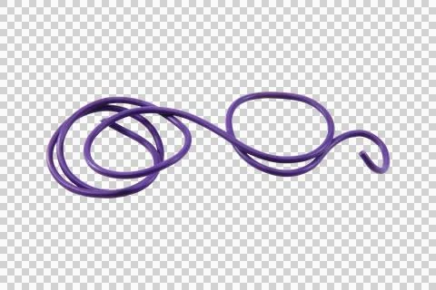 Purple wire cable of usb and adapter isolated on white background.Electronic Stock Photos