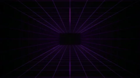 Purple wireframe grid tunnel seamless loop motion background Stock Footage 345182793