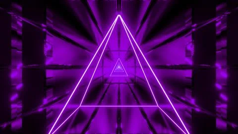 Purple wireframe with tunnel background wallpaper 3d render Stock Illustration