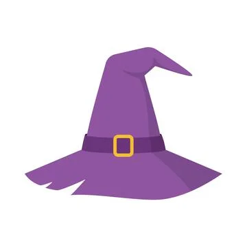 Purple witch hat. Vector illustration Stock Illustration