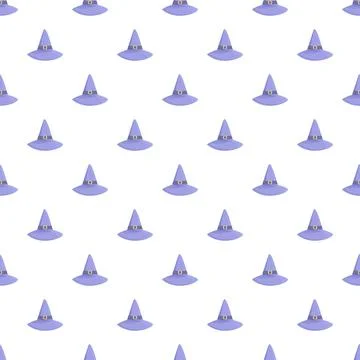 Purple witch hats seamless pattern for halloween decoration Illustrazione stock