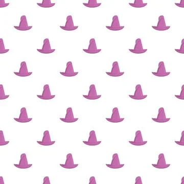 Purple wizard hat seamless pattern for magic theme Stock Illustration
