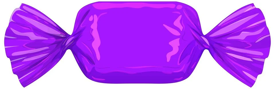 Purple Wrapped Hard Candy Vector Illustration on White Background Illustrazione stock