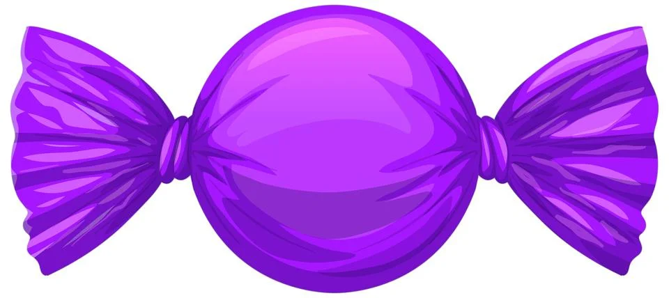 Purple Wrapped Hard Candy Vector Illustration on White Background Illustrazione stock