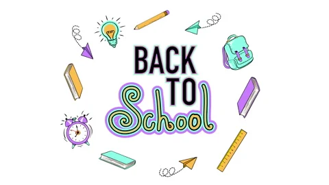 Purple Yellow Back to School 스톡 동영상 247196110