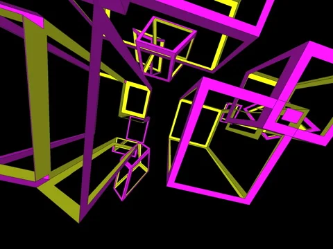 Purple Yellow Boxes 動画素材 1071633