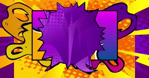 Purple Yellow Comic Book Speech Bubble Background Stock Footage 178739167